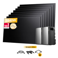 2x EcoFlow Stream Ultra, All-in-One Speicher für Balkonkraftwerke, mit 8 x 480Wp Sunpro BC Bifazial Full Black Solarmodul, by Powerness