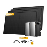 2x EcoFlow Stream Ultra, All-in-One Speicher für Balkonkraftwerke, mit 4 x 450W Bifaziale Solarmodule, by Powerness