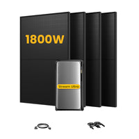 EcoFlow Stream Ultra, All-in-One Speicher für Balkonkraftwerke, mit 4 x 450 Bifaziale Solarmodule, by Powerness