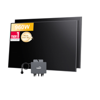 TSUN Balkonkraftwerk Set, 960Wp Sunpro BC Bifazial Full Black Solarmodul, 800W Wechselrichter, by Powerness